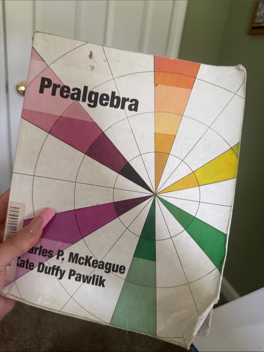 Prealgebra Textbook - Pink, Green, Yellow Color Wheel Cover